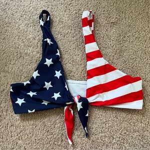 Tie front USA bikini top